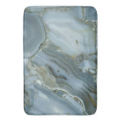 ブルーグレー大理石金ゴールド脈 バスマット (正面縦)