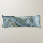 ブルーグレー大理石金ゴールド脈 ボディピロー (裏面)