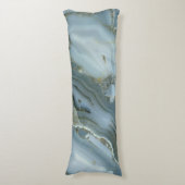 ブルーグレー大理石金ゴールド脈 ボディピロー (正面縦)
