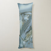 ブルーグレー大理石金ゴールド脈 ボディピロー (裏面 (縦))