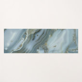 ブルーグレー大理石金ゴールド脈 ヨガマット (正面(横))