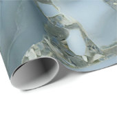 ブルーグレー大理石金ゴールド脈 ラッピングペーパー (ロールコーナー)