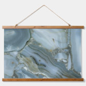 ブルーグレー大理石金ゴールド脈 吊り下げ型タペストリー (正面)