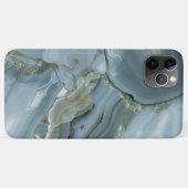 ブルーグレー大理石金ゴールド脈 Case-Mate iPhoneケース (裏面(横))