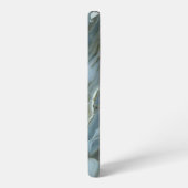 ブルーグレー大理石金ゴールド脈 SAMSUNG GALAXYケース (左側面)