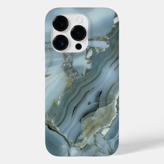 ブルーグレー大理石+ゴールドベイン Case-Mate iPhoneケース (裏面)