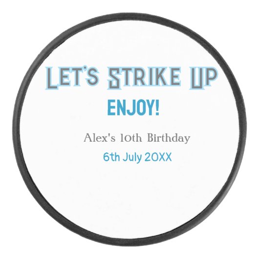 ブルーグレー幸せ10歳の誕生日の名前を消そう アイスホッケーパック (正面)