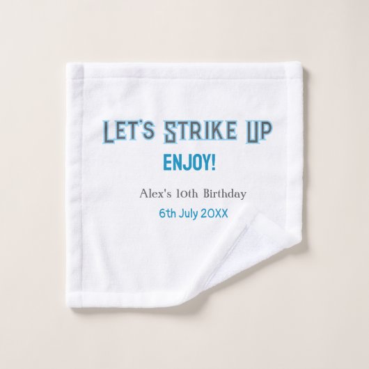 ブルーグレー幸せ10歳の誕生日の名前を消そう ウォッシュタオル (ウォッシュタオル)