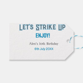 ブルーグレー幸せ10歳の誕生日の名前を消そう ギフトタグ