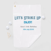 ブルーグレー幸せ10歳の誕生日の名前を消そう ゴルフタオル (インサイチュ)