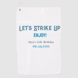 ブルーグレー幸せ10歳の誕生日の名前を消そう ゴルフタオル