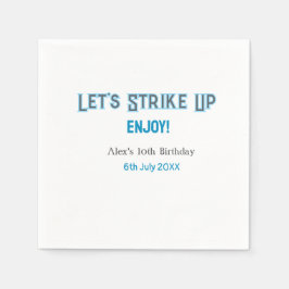 ブルーグレー幸せ10歳の誕生日の名前を消そう スタンダードカクテルナプキン