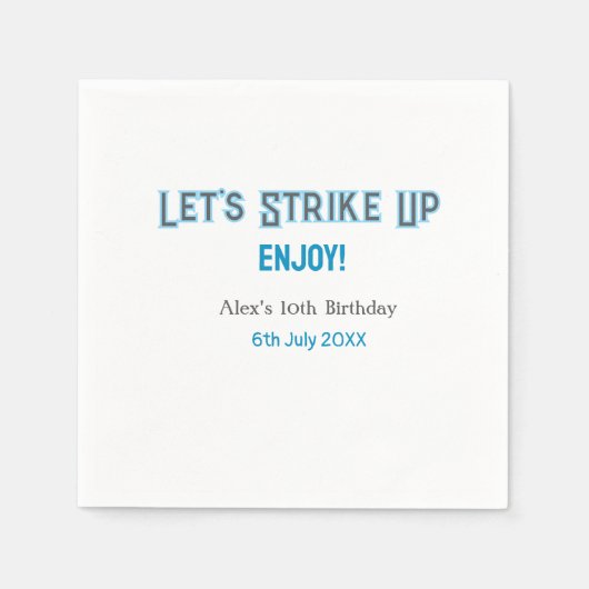 ブルーグレー幸せ10歳の誕生日の名前を消そう スタンダードカクテルナプキン (正面)