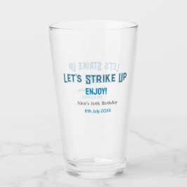 ブルーグレー幸せ10歳の誕生日の名前を消そう タンブラーグラス