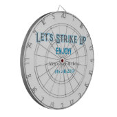 ブルーグレー幸せ10歳の誕生日の名前を消そう ダーツボード (正面左)