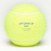 ブルーグレー幸せ10歳の誕生日の名前を消そう テニスボール (裏面)