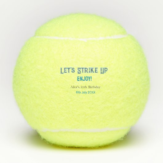 ブルーグレー幸せ10歳の誕生日の名前を消そう テニスボール (正面)