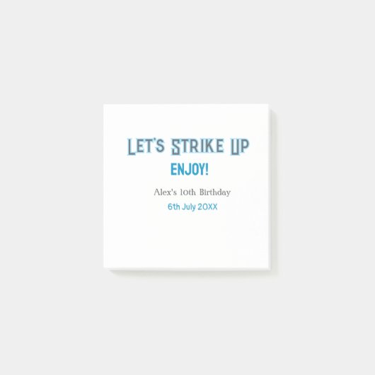 ブルーグレー幸せ10歳の誕生日の名前を消そう ポストイット (正面)