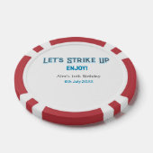 ブルーグレー幸せ10歳の誕生日の名前を消そう ポーカーチップ (シングル)
