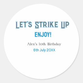 ブルーグレー幸せ10歳の誕生日の名前を消そう ラウンドシール