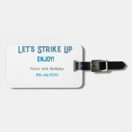 ブルーグレー幸せ10歳の誕生日の名前を消そう ラゲッジタグ