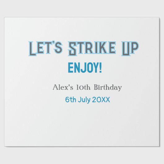 ブルーグレー幸せ10歳の誕生日の名前を消そう ラッピングペーパー (フラット)