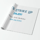 ブルーグレー幸せ10歳の誕生日の名前を消そう ラッピングペーパー (アンロールド)