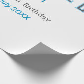 ブルーグレー幸せ10歳の誕生日の名前を消そう ラッピングペーパー (角)