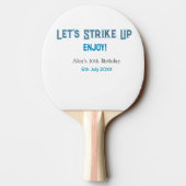 ブルーグレー幸せ10歳の誕生日の名前を消そう 卓球ラケット (裏面)