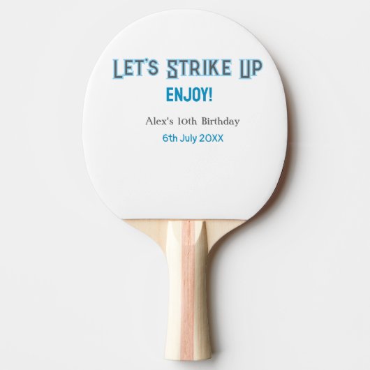 ブルーグレー幸せ10歳の誕生日の名前を消そう 卓球ラケット (正面)
