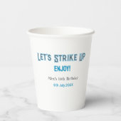 ブルーグレー幸せ10歳の誕生日の名前を消そう 紙コップ (裏面)