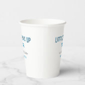 ブルーグレー幸せ10歳の誕生日の名前を消そう 紙コップ (右)