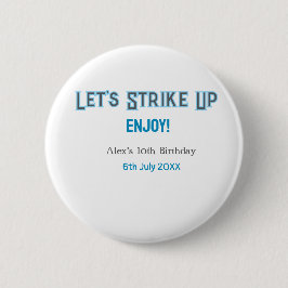 ブルーグレー幸せ10歳の誕生日の名前を消そう 缶バッジ