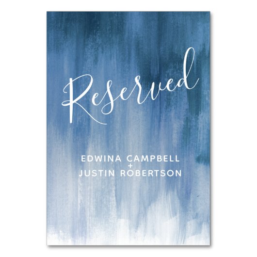 ブルーグレー抽象芸術ウォッシュモダンアートテーブル予約 テーブルナンバー (裏面)