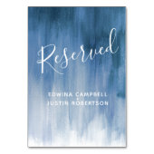 ブルーグレー抽象芸術ウォッシュモダンアートテーブル予約 テーブルナンバー (正面)