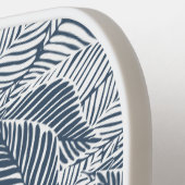 ブルーグレー植物葉柄モノグラムカスタム ピックルボールラケット (左詳細)