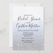 ブルーグレー水色ブライダルシャワー招待 招待状 (正面)