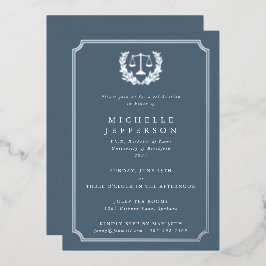 ブルーグレー法科卒業会 箔招待状