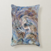 ブルーグレー流体マーリングイラストレーション アクセントクッション (正面(垂直))