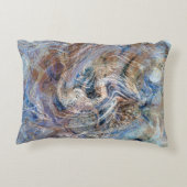 ブルーグレー流体マーリングイラストレーション アクセントクッション (裏面)