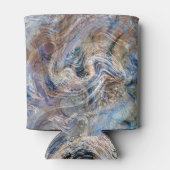 ブルーグレー流体マーリングイラストレーション 缶クーラー (裏面)