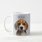 ブルーグレー犬写真入りマグカップ 名入れ コーヒーマグカップ (左)