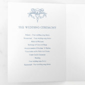 ブルーグレー白（紋章の）フラ・ダ・リアートウェディングプログラム 三つ折りプログラム (内部最初)