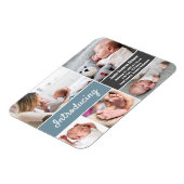 ブルーグレー紹介男の赤ちゃん写真コラージュ マグネット (左側)