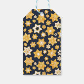 ブルーグレー背景のクリスマスクッキーリース ギフトタグ (裏面)