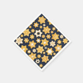 ブルーグレー背景のクリスマスクッキーリース スタンダードカクテルナプキン (角)