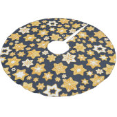 ブルーグレー背景のクリスマスクッキーリース ブラッシュドポリエステルツリースカート (アングル)