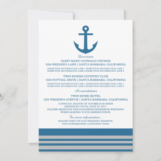 ブルーグレー航海のいかり情報カード 招待状 (正面)