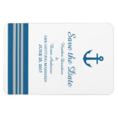 ブルーグレー航海のいかり日付磁石の保存 マグネット (横)