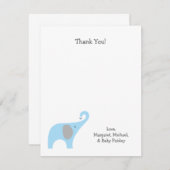 ブルーグレー象のベビーシャワーはノート感謝していしています ノートカード (正面/裏面)